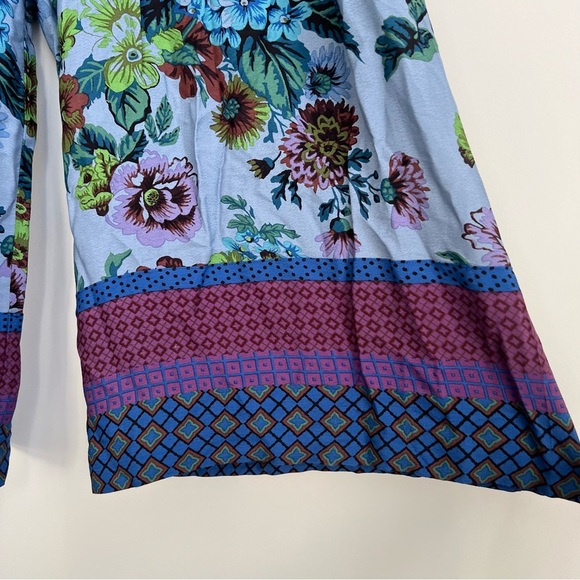 Anthropologie Maeve Pants Terrace Floral Palazzo Pants 10 purple blue flowy wide - Picture 8 of 15